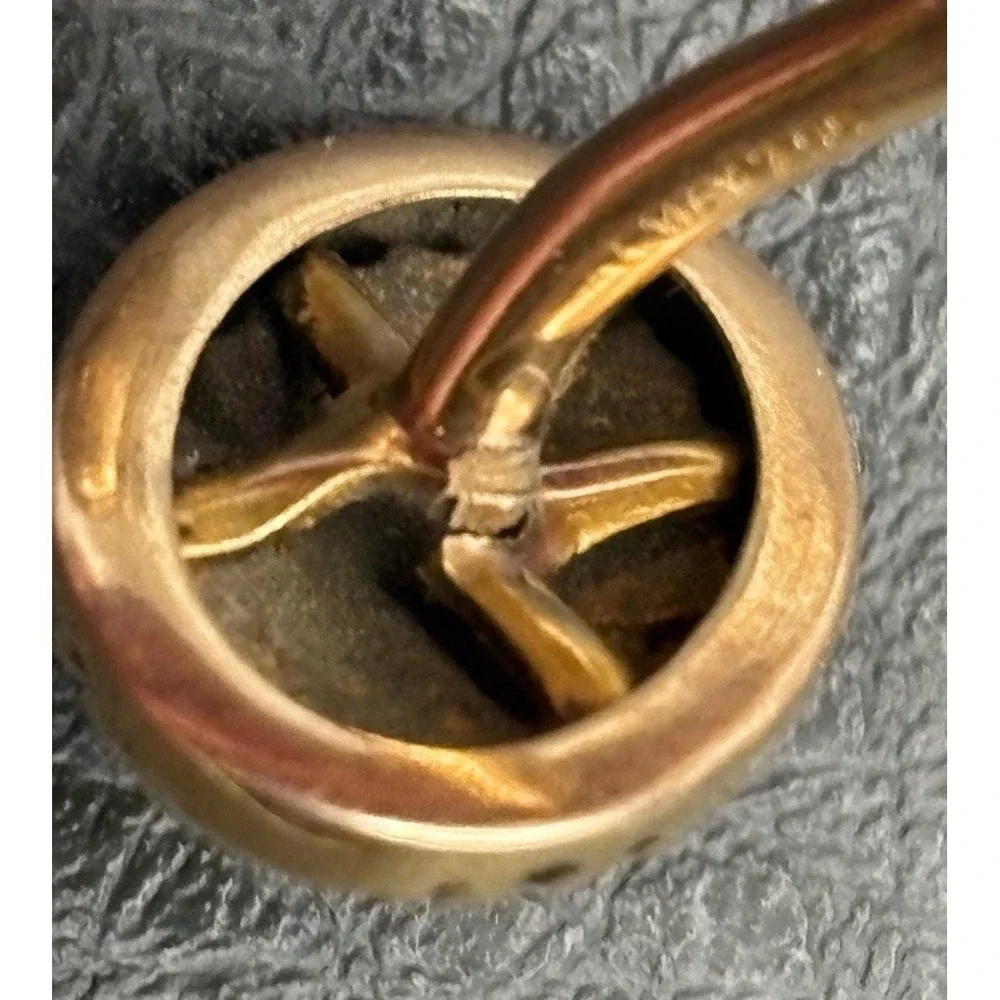 Vintage 14K Solid Yellow Gold Cufflinks Antique Geometric Details READ